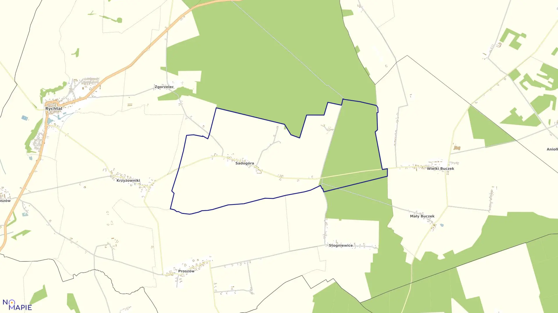 Mapa obrębu SADOGÓRA gmina Rychtal