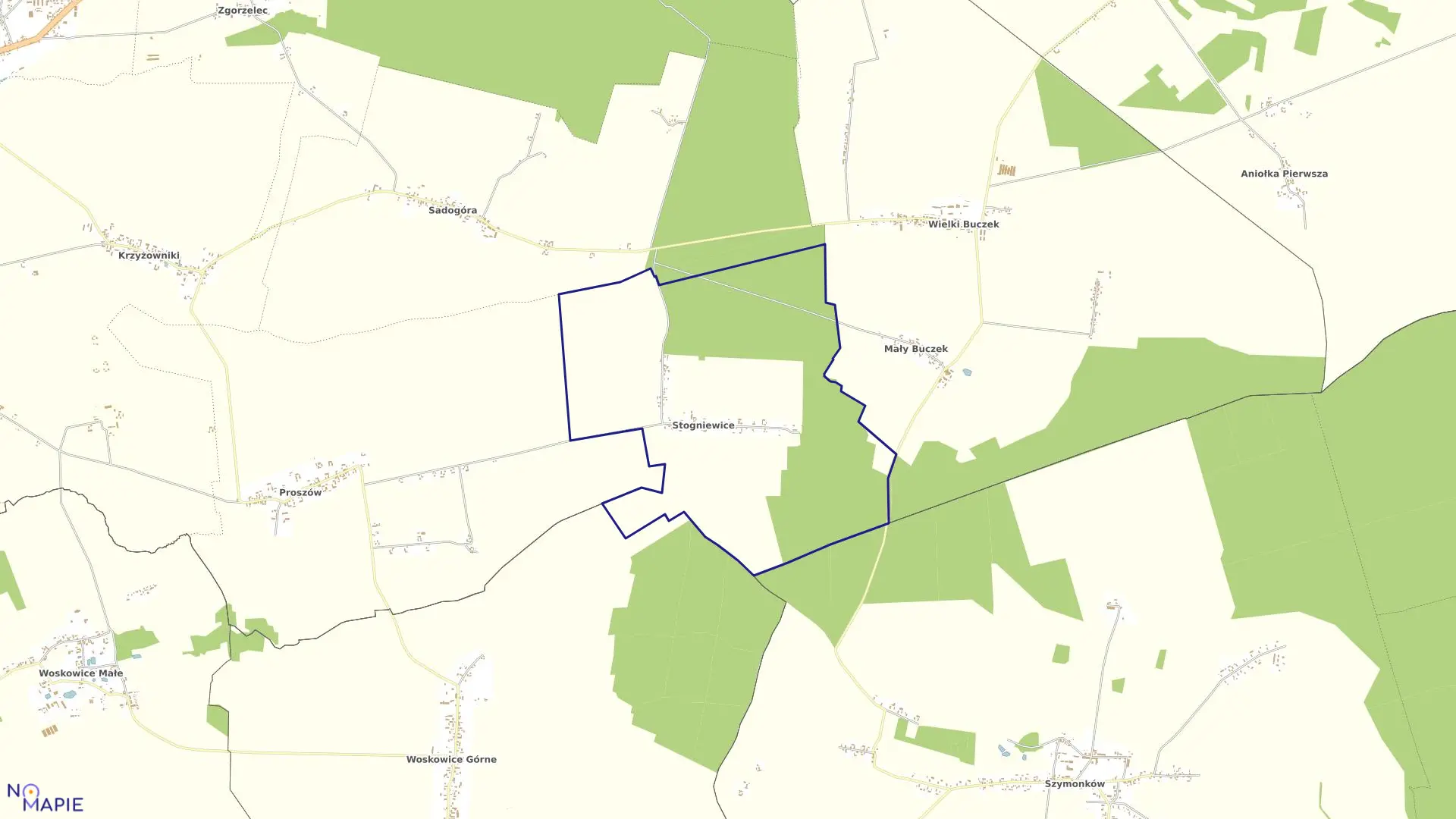 Mapa obrębu STOGNIEWICE gmina Rychtal